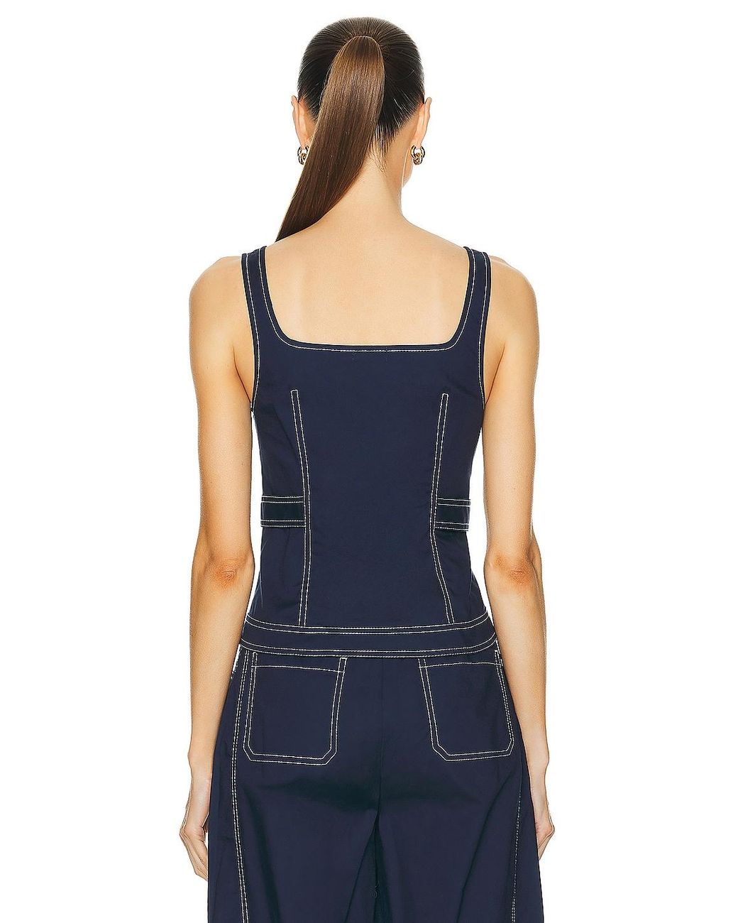 Jonathan Simkhai Blue Dolce Zip Up Top