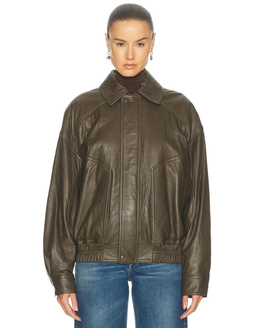 Saint Laurent Brown Leather Jacket
