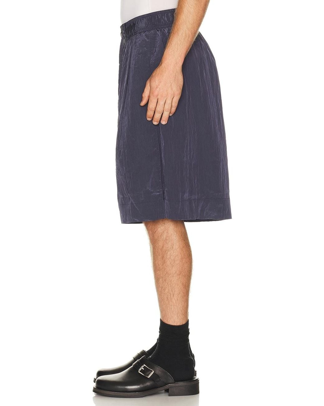 Feng Chen Wang Blue Nylon Cargo Shorts for men