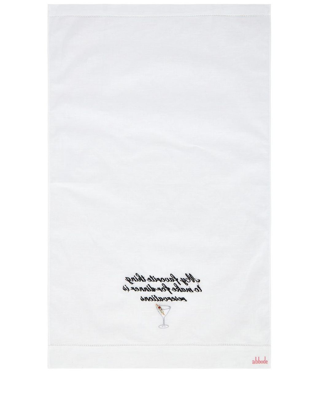 Abode White Dinner Reservations Tea Towel