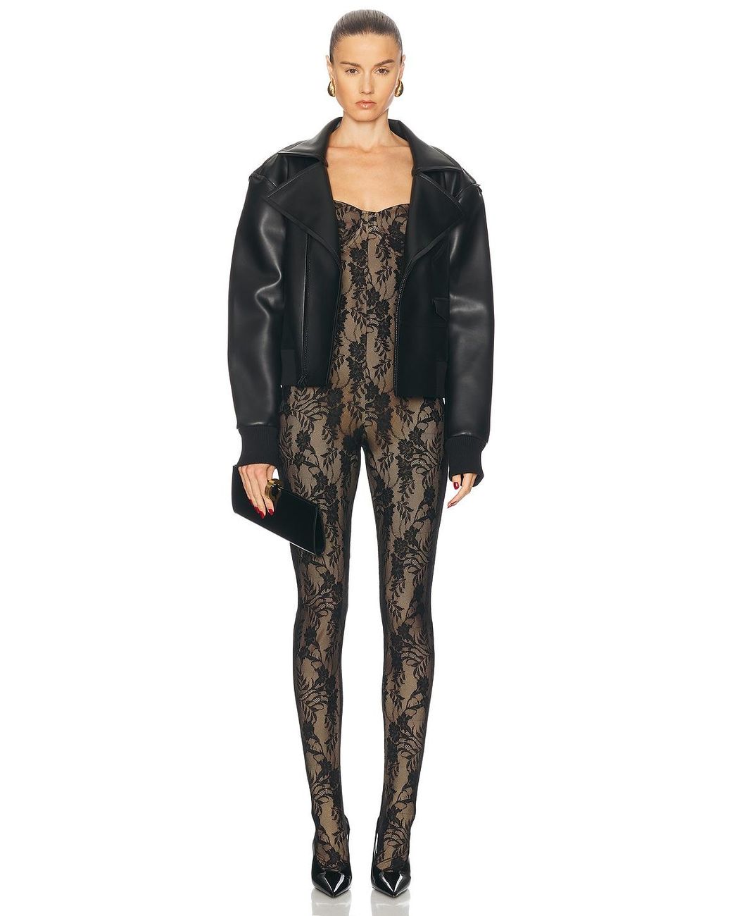 Norma Kamali Black Mini Moto Jacket