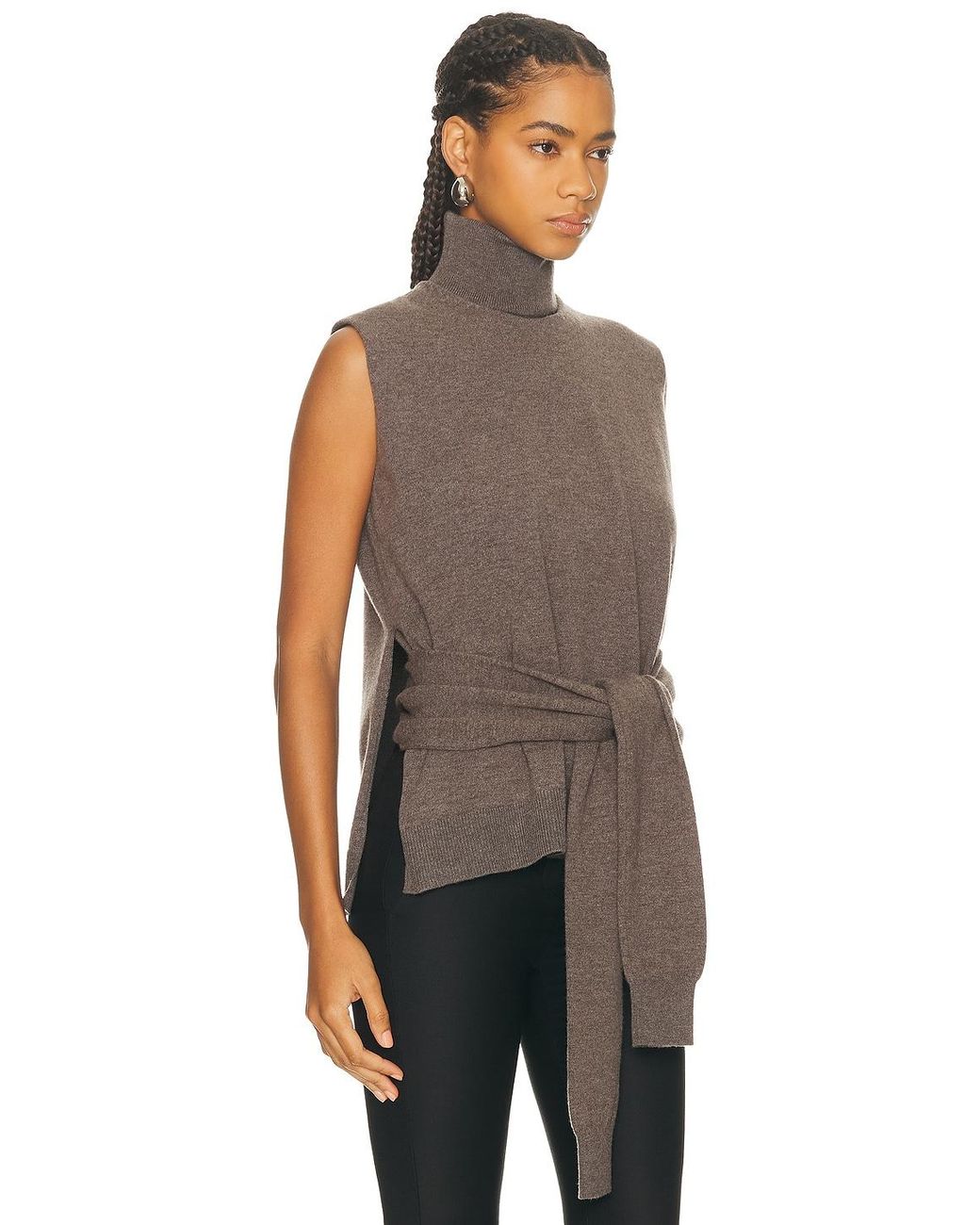 Rohe Brown Double Layered Top