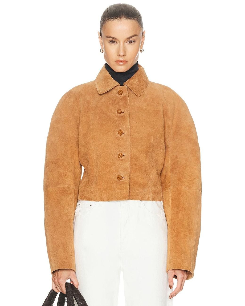 Rohe White Rounded Textured Suede Jacket
