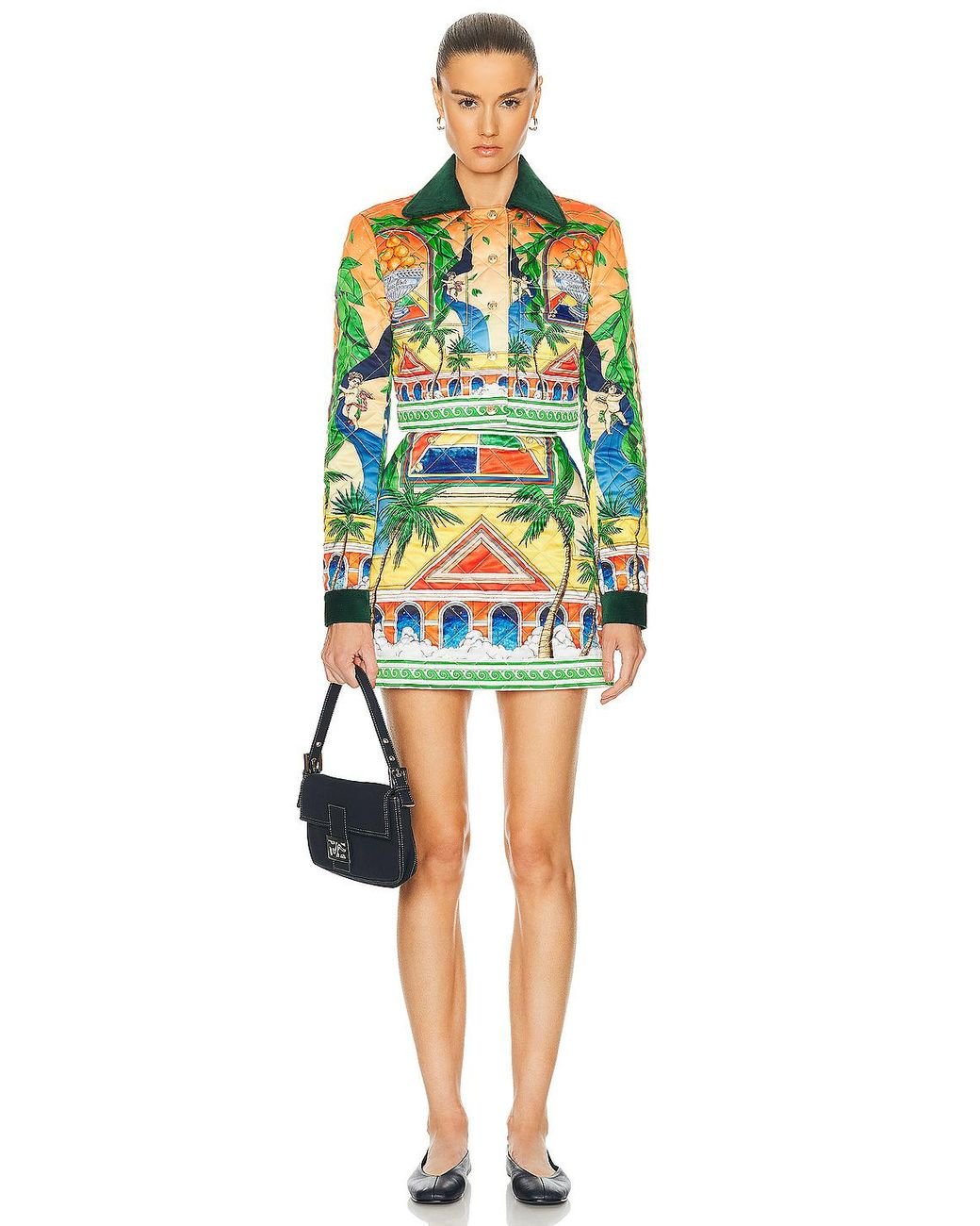 Casablanca Pastel Gradient silk mini skirt - Yellow