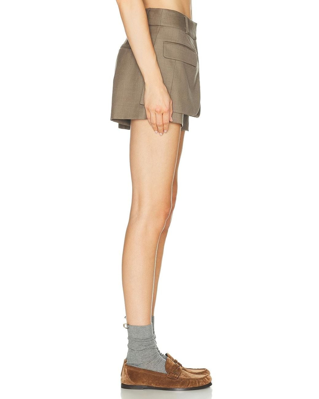 Monse Gray Jacket Hem Short