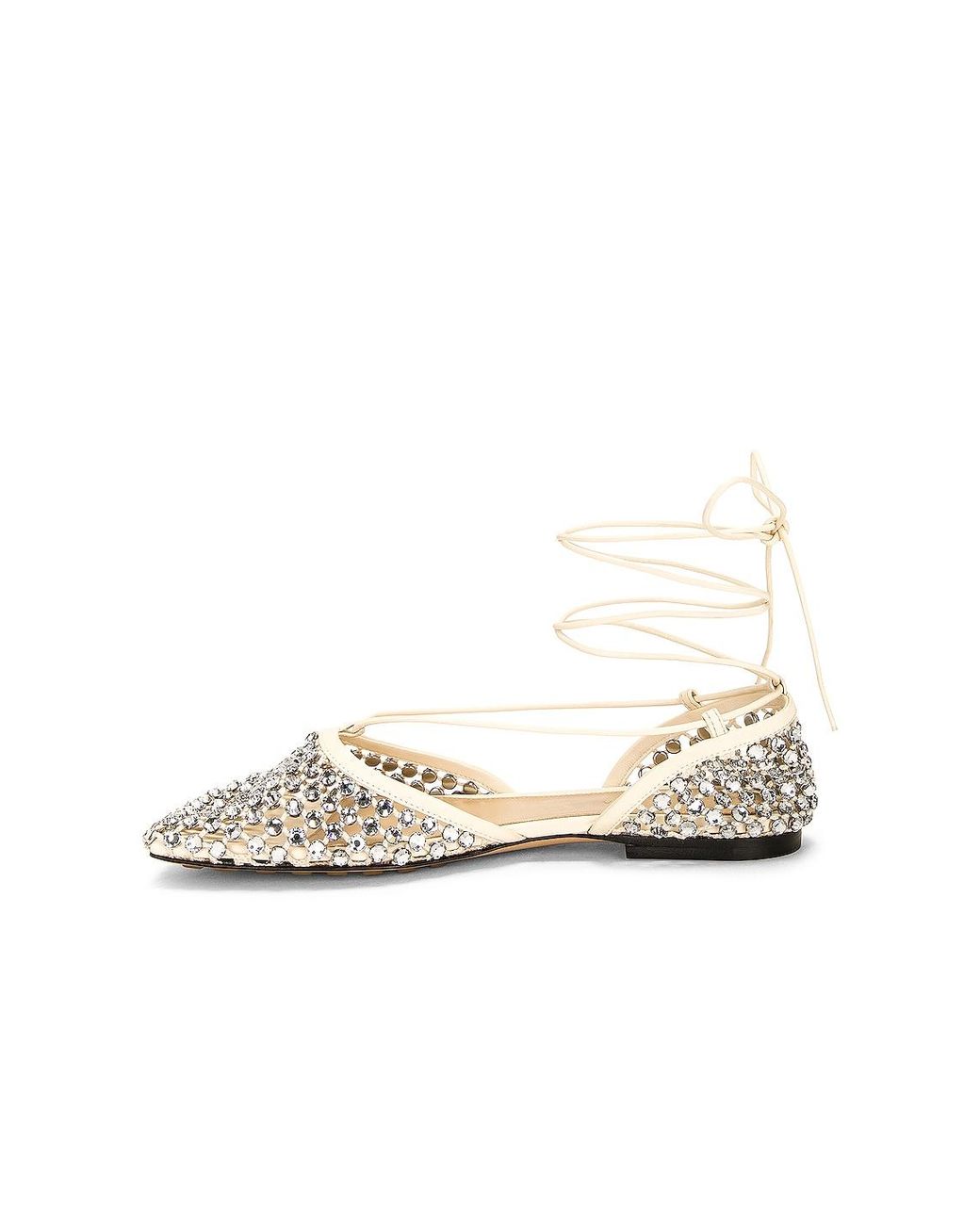 Bottega Veneta White Stretch Flat