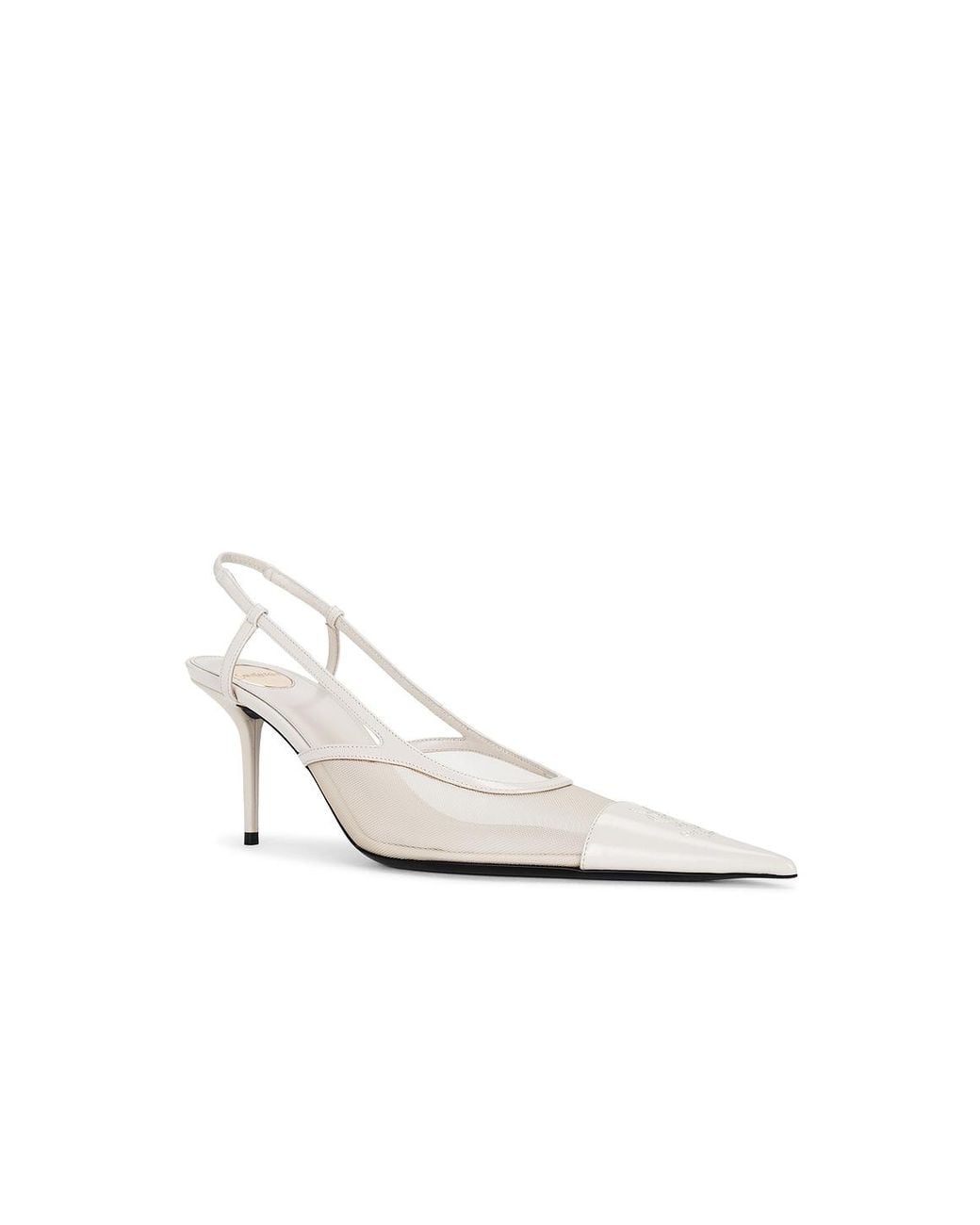 Saint Laurent White Renee Pump Slingback