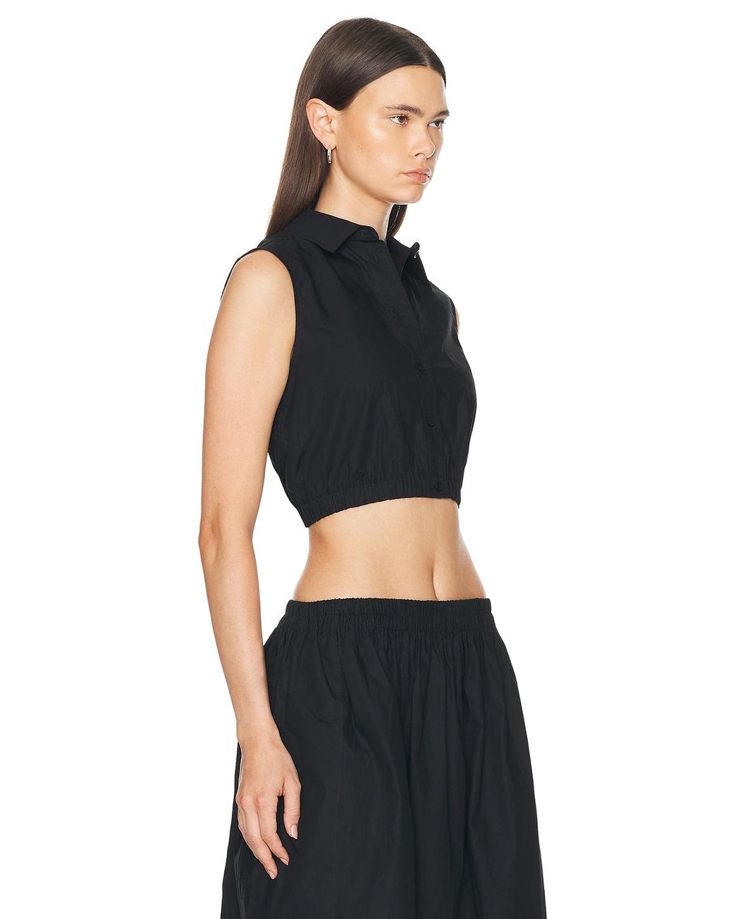 AEXAE Black Button Up Top