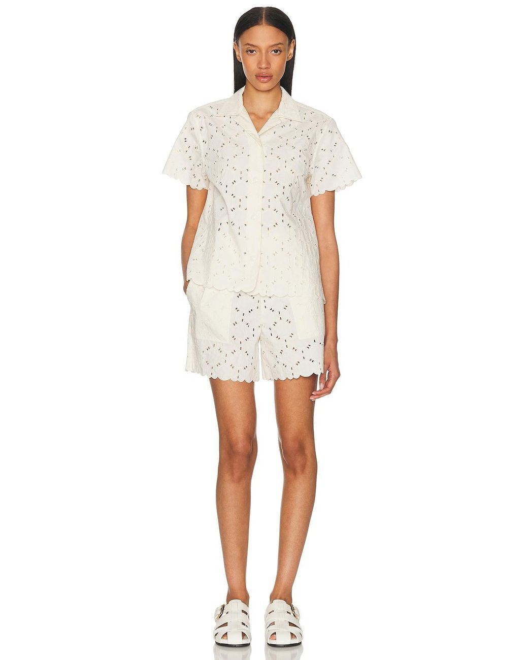 Moncler White Lace Short