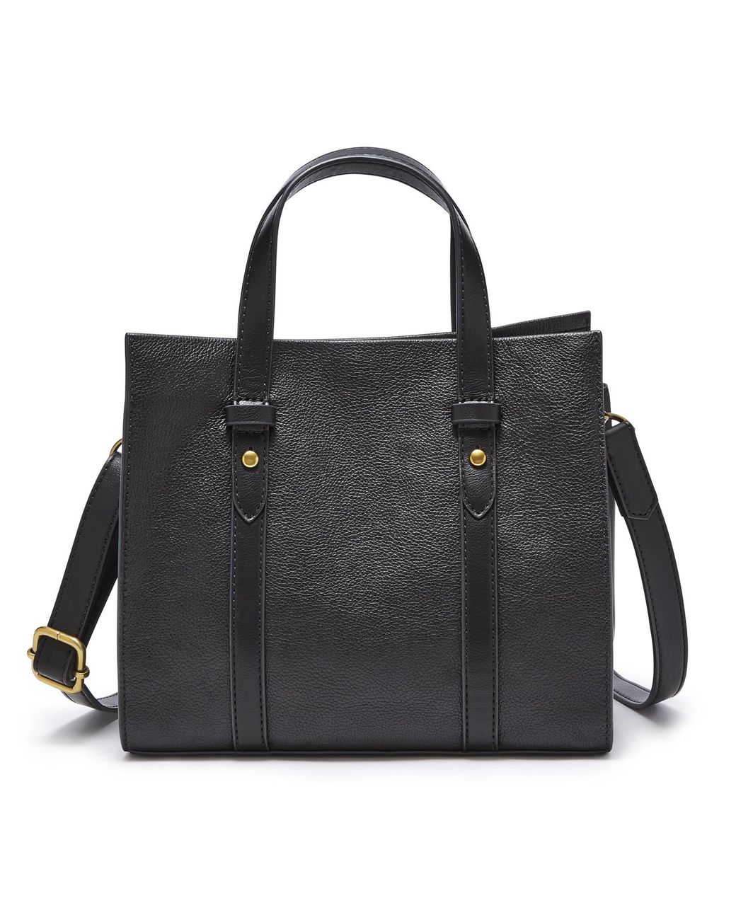 Fossil black satchel sale