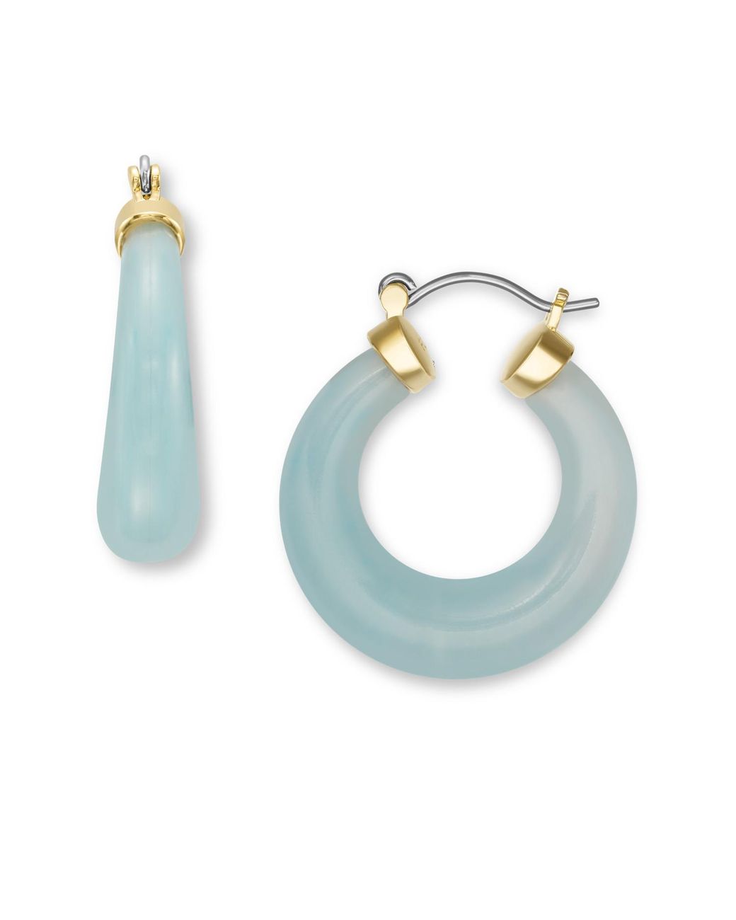 Fossil Blue Resin Hoop Earrings | Lyst