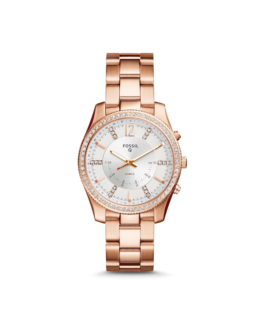 rose gold fossil smart watch