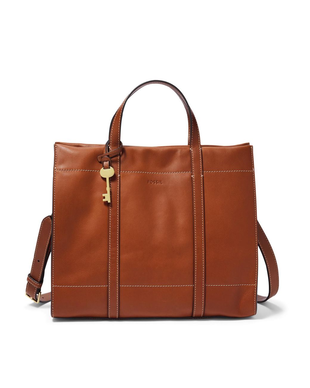 Fossil Leather Carmen Shopper Handbags 