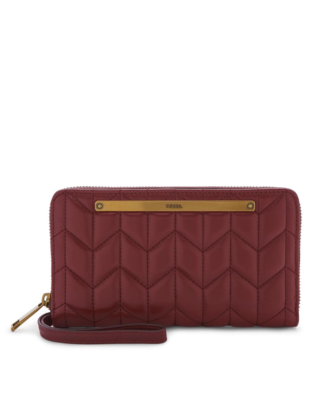 Fossil Leather Liza Zip Around Clutch in Red Lyst