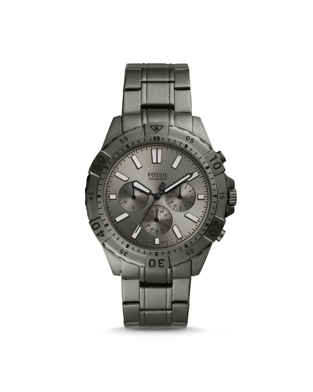 fossil privateer sport chronograph smoke stainless steel watch