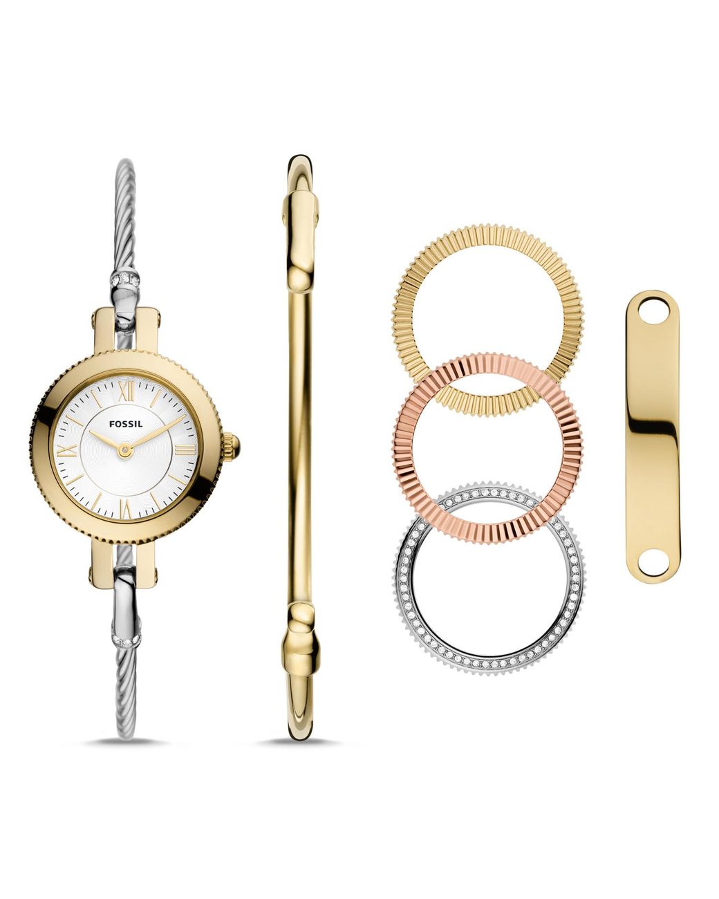 Fossil Jacqueline Threehand Twotone Stainless Steel Watch And