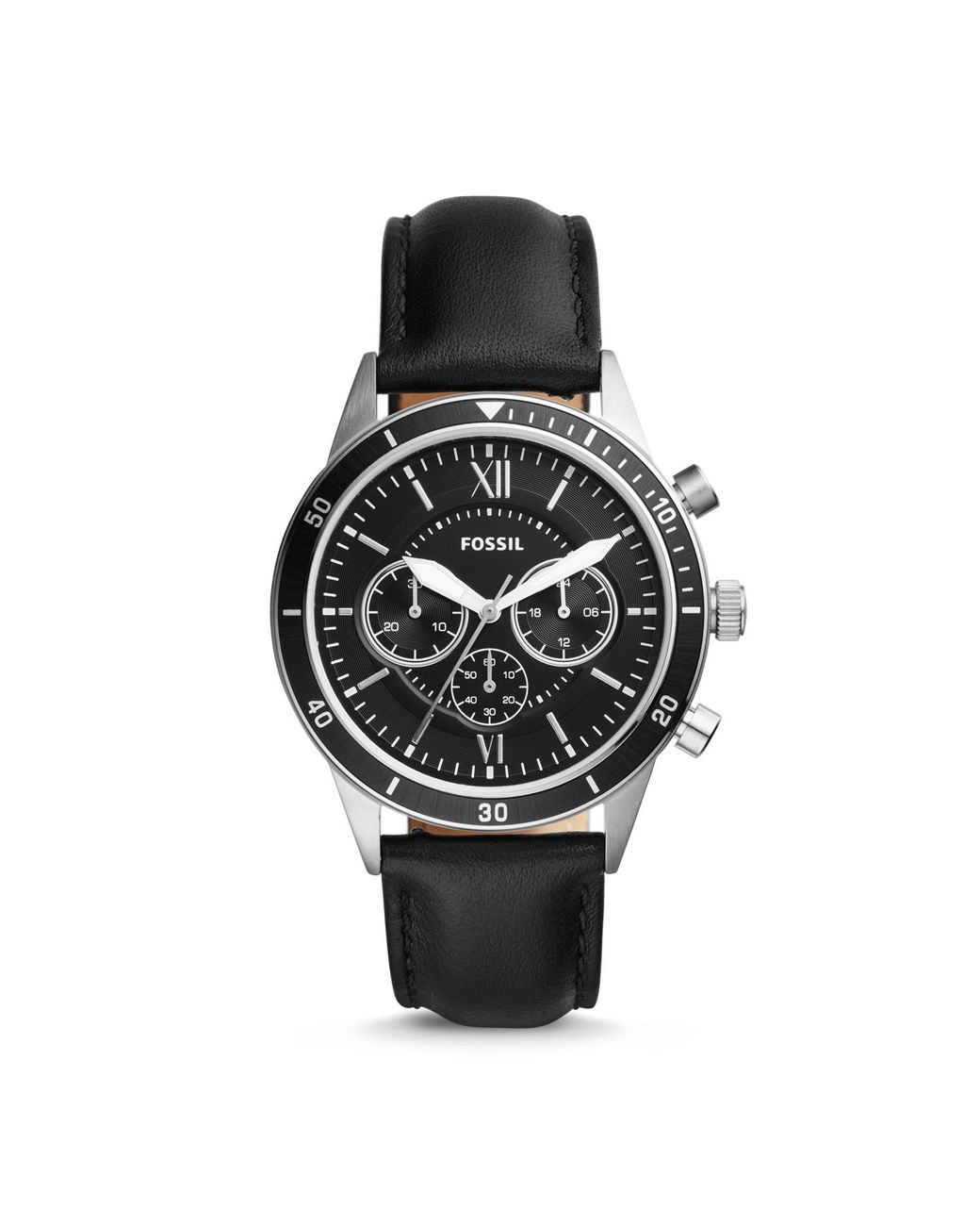 fossil grant chronograph black