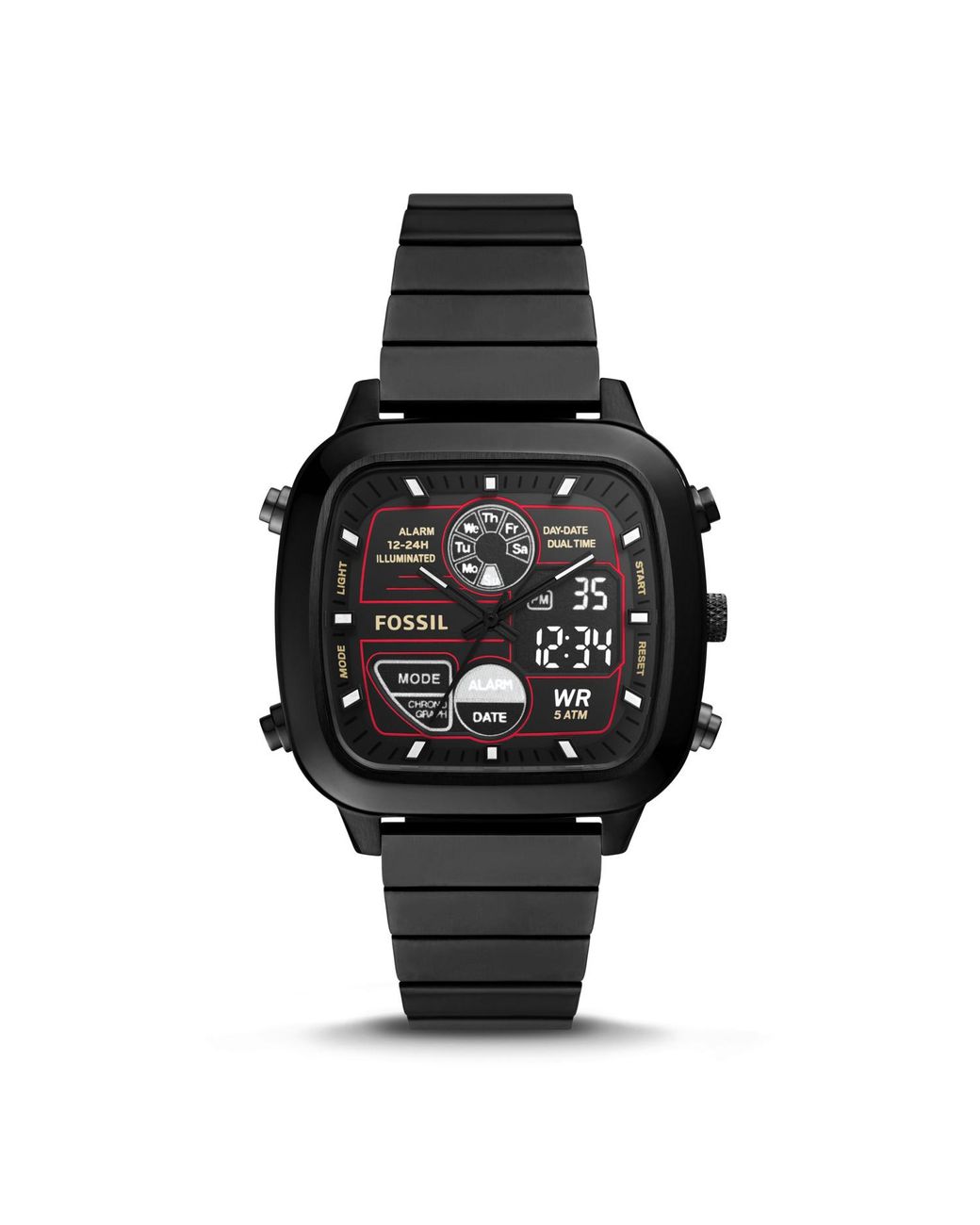 Fossil Retro Analog-digital Black Stainless Steel Watch for Men | Lyst  Canada
