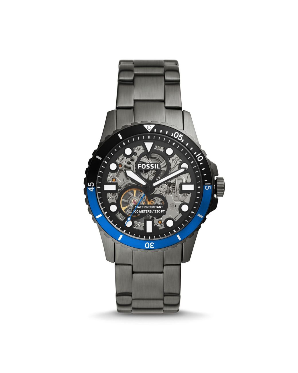 Fossil Fb01 Automatic Smoke Stainless Steel Watch for Men Lyst