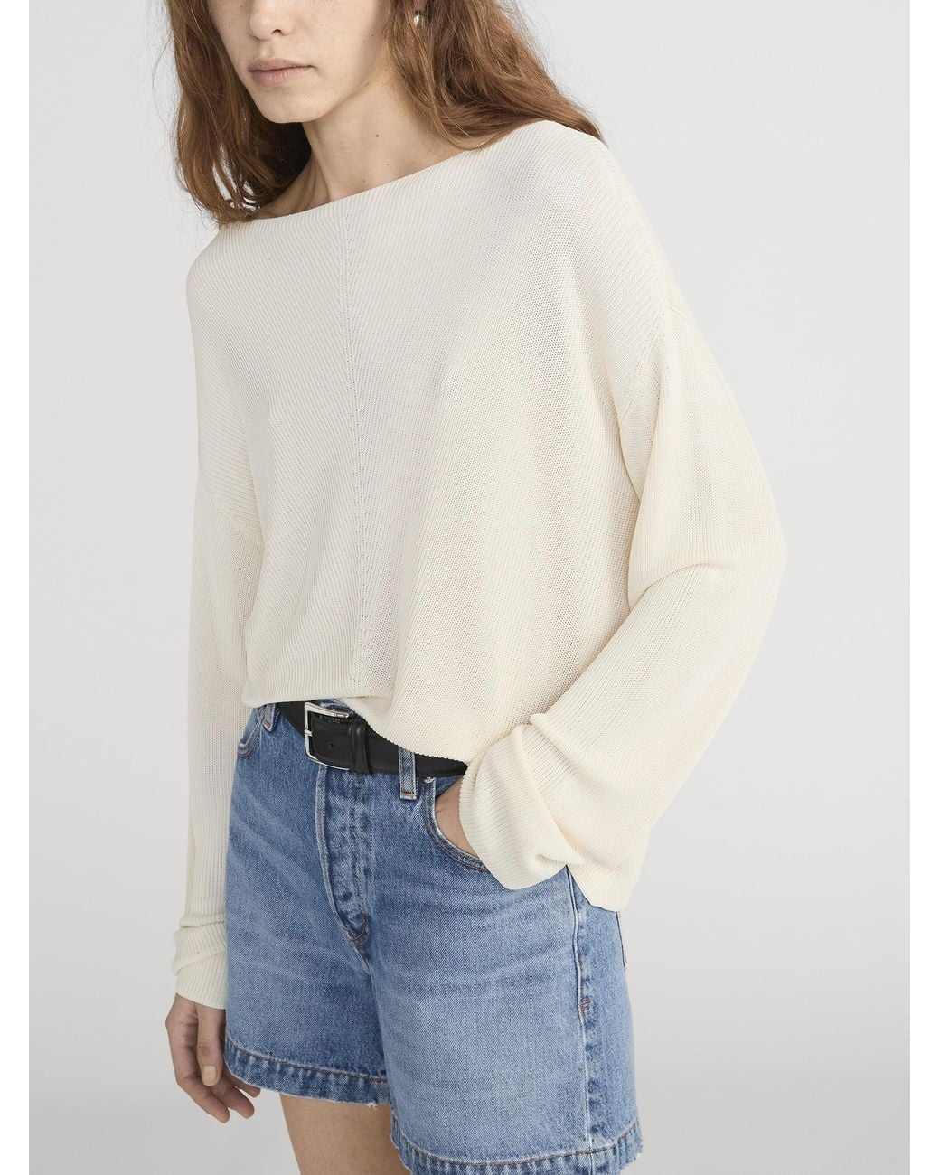 FRAME White The Drapey Sweater