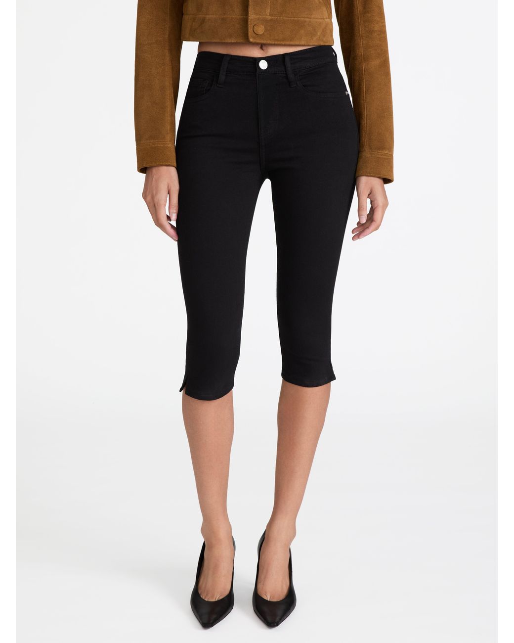 FRAME Black The Skinny Capri