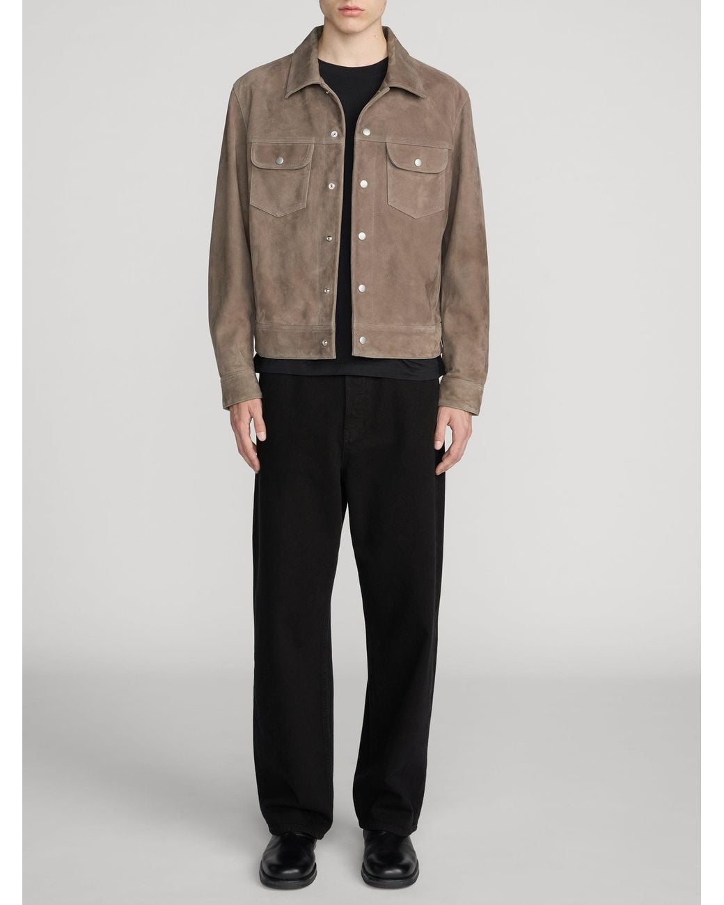FRAME Brown Suede Trucker Jacket for men