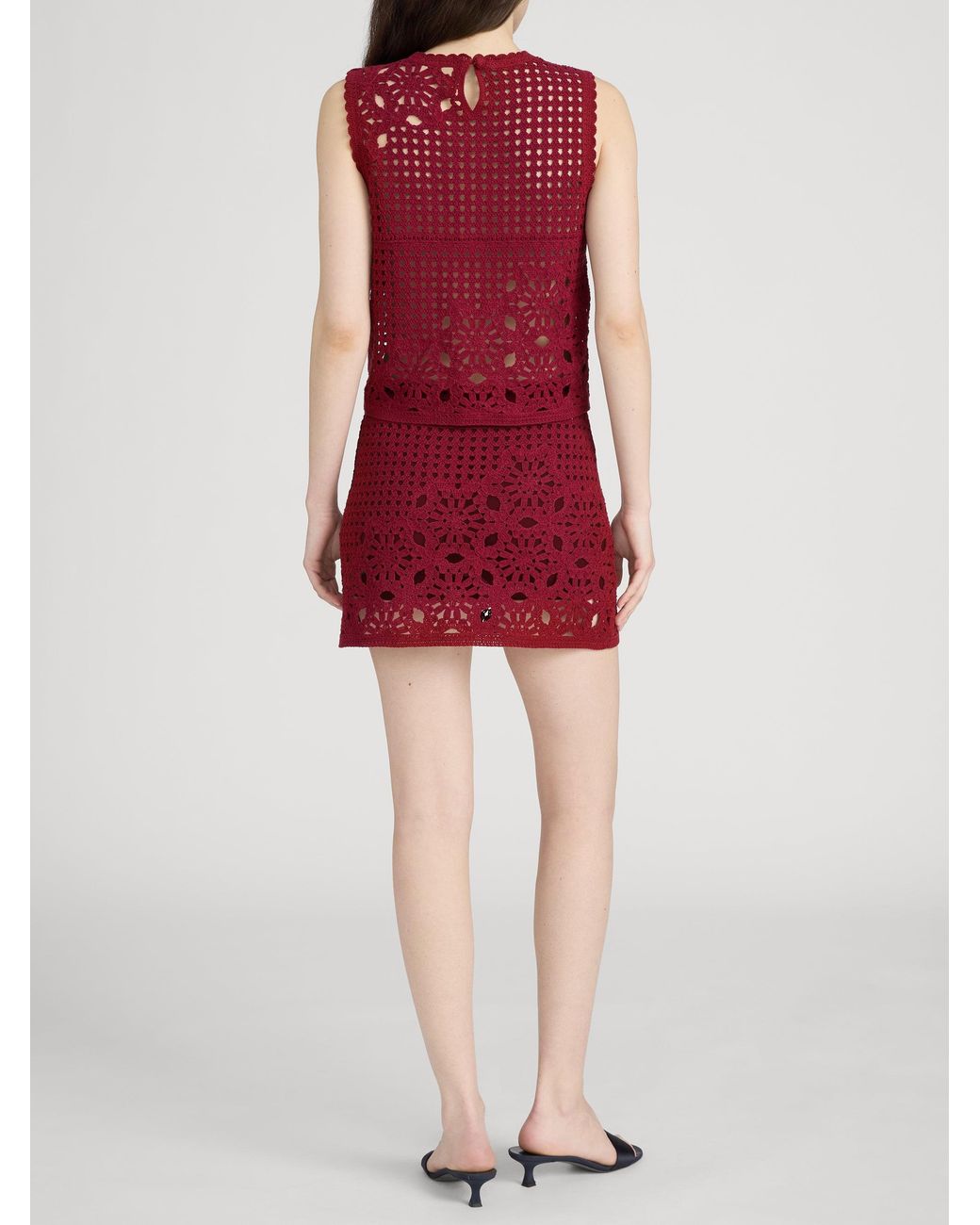 FRAME Red The Postcard Skirt