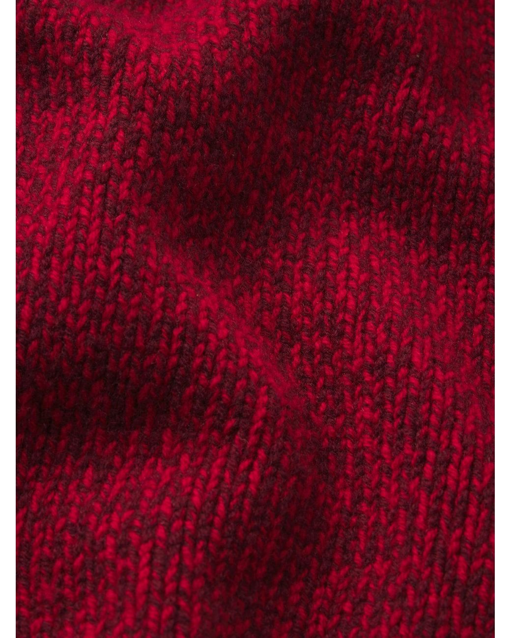 FRAME Red The Half Zip Marled Sweater