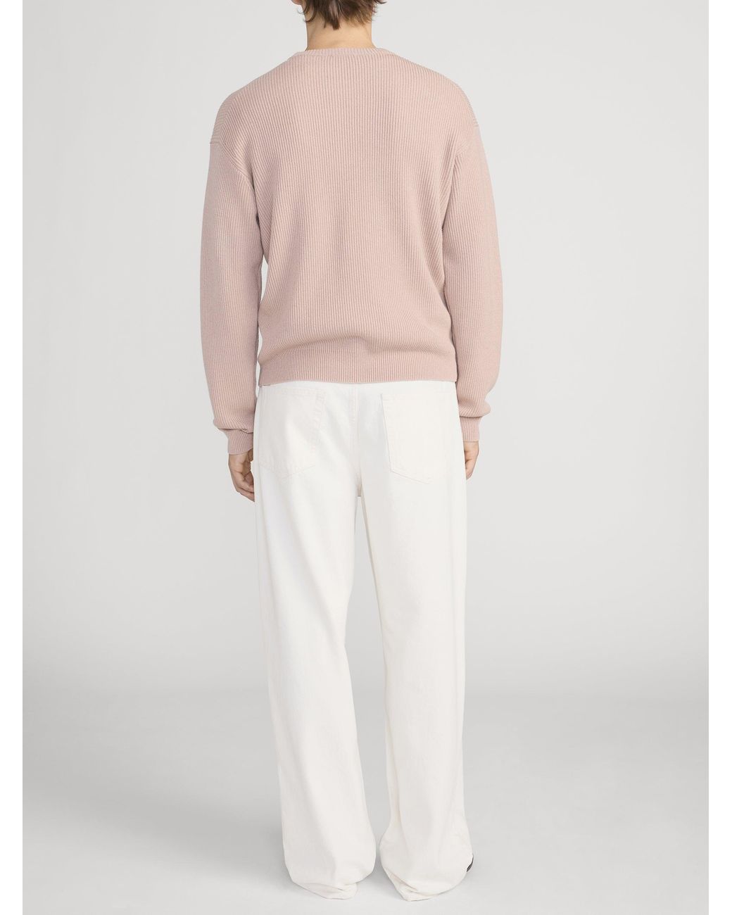 FRAME Natural Ribbed Crewneck Sweater