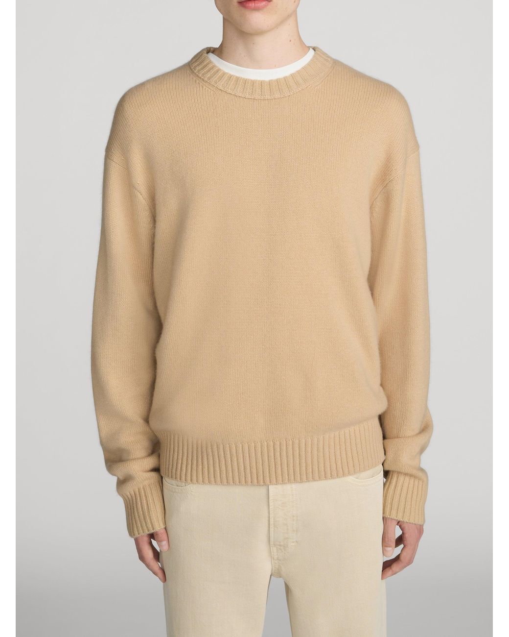 FRAME Natural Cashmere Crewneck Sweater for men