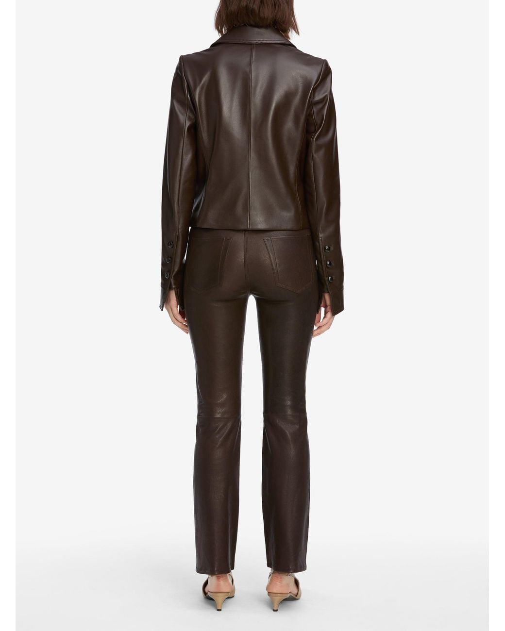 FRAME Black The Leather Reboot Crop