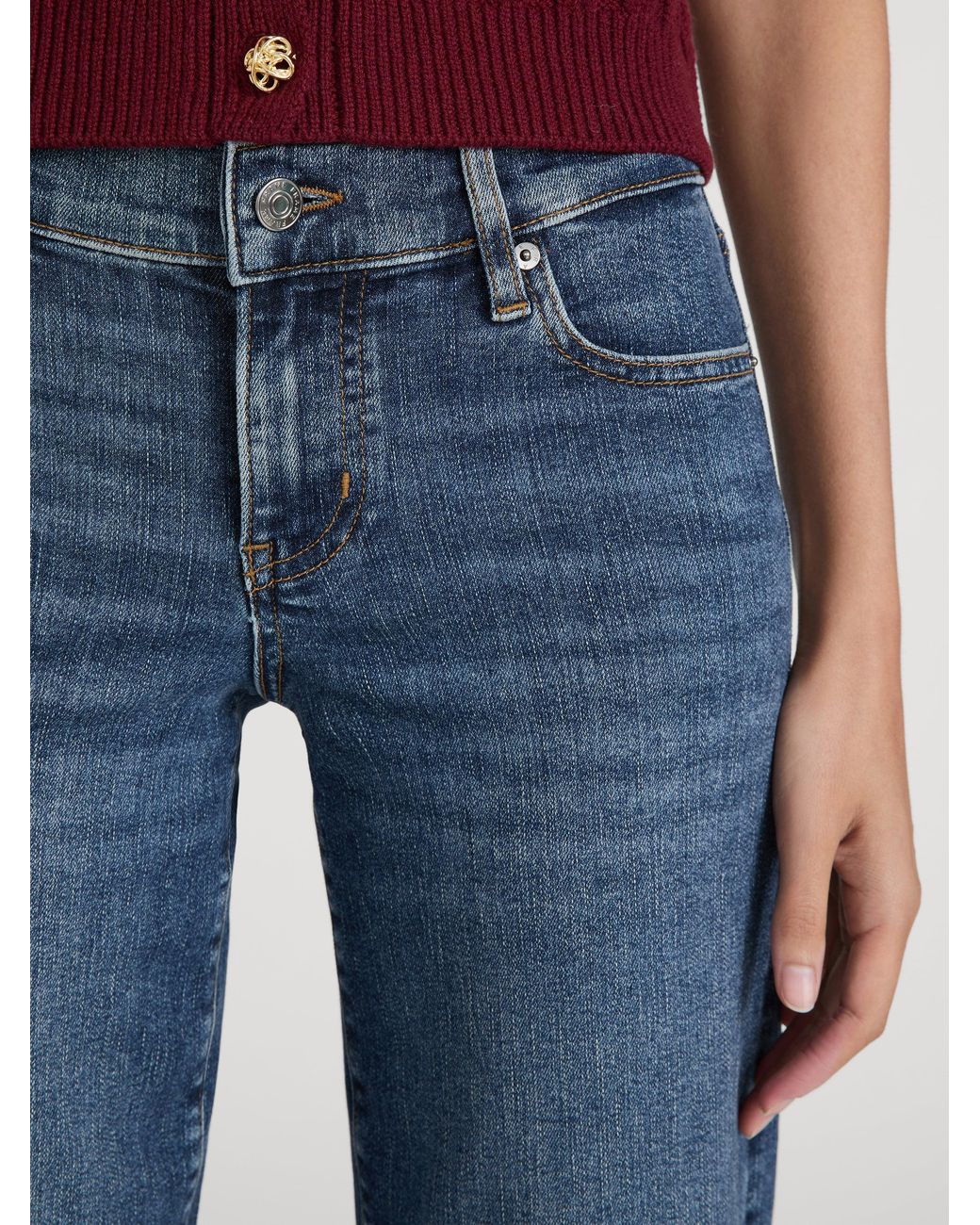 FRAME Blue The Low Rise Slim Palazzo