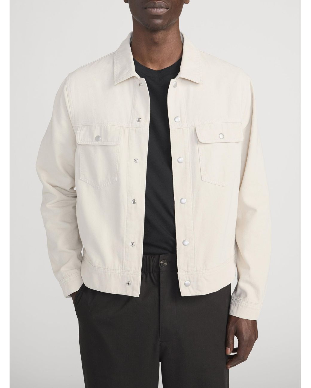 FRAME White Modern Canvas Jacket for men