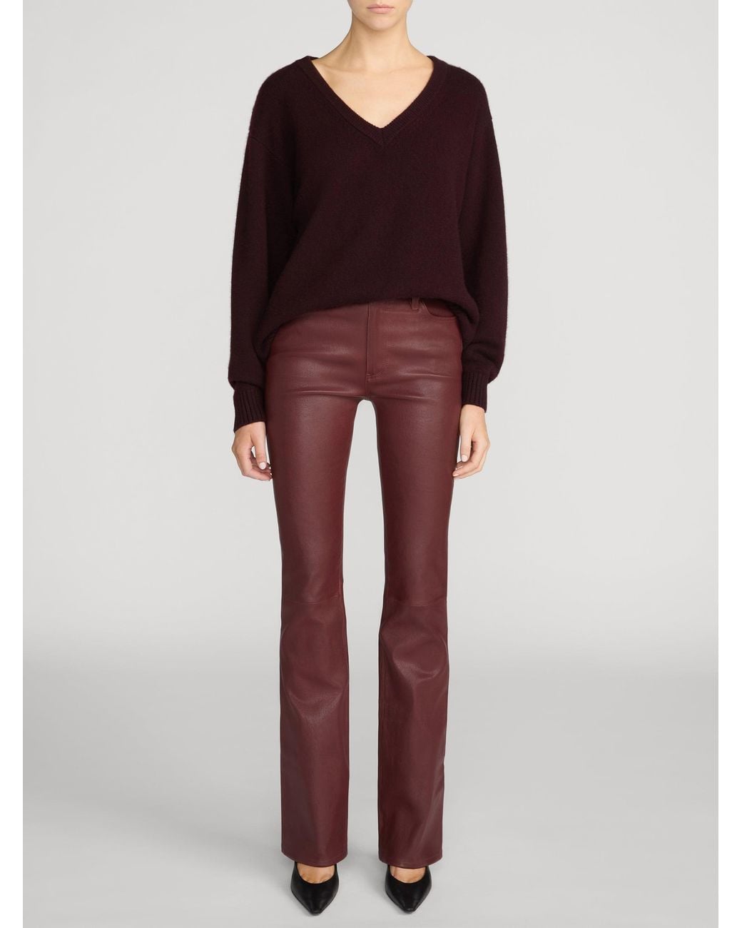 FRAME Red The Cashmere Relaxed V Sweater