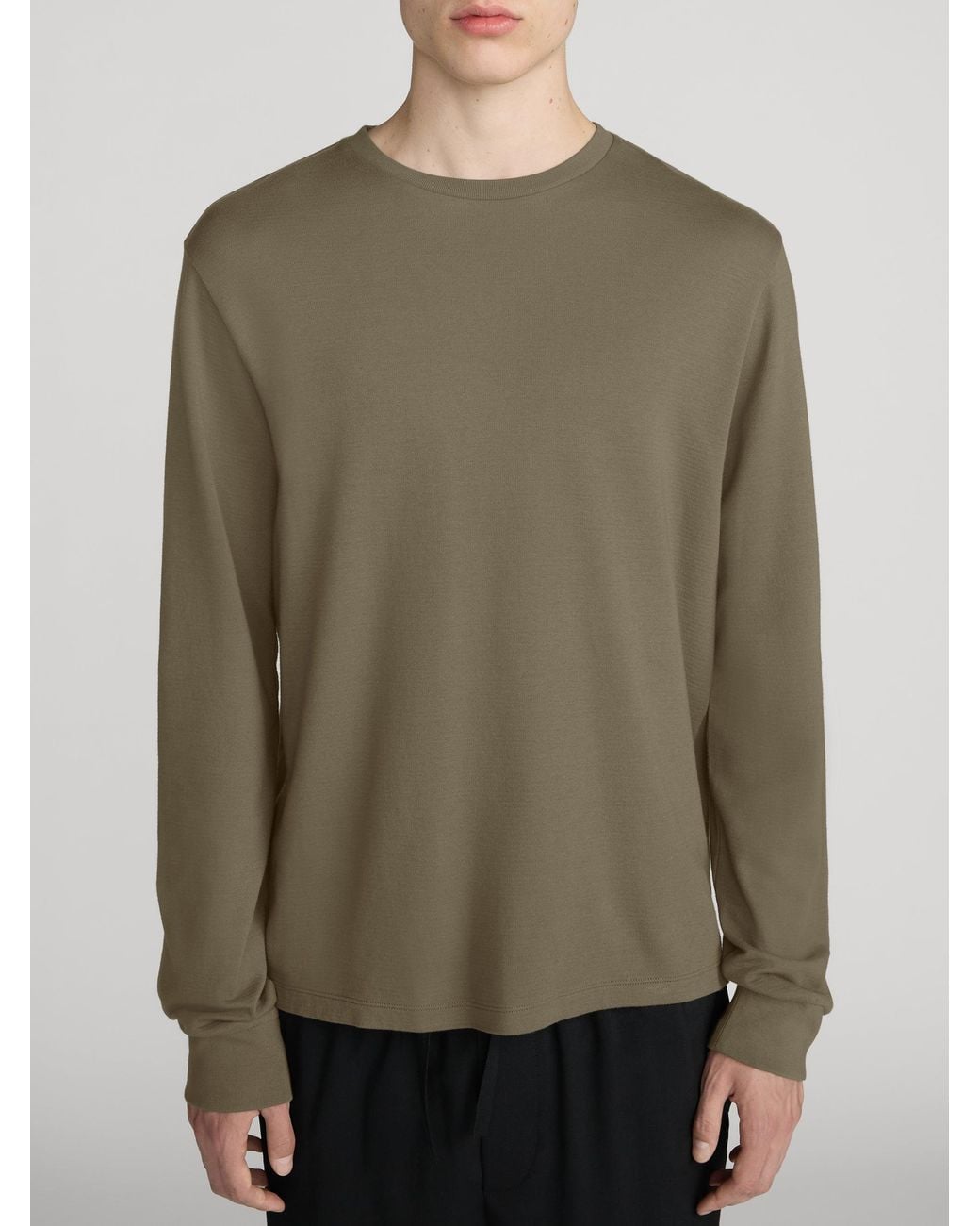 FRAME Green Duo Fold Long Sleeve Tee for men