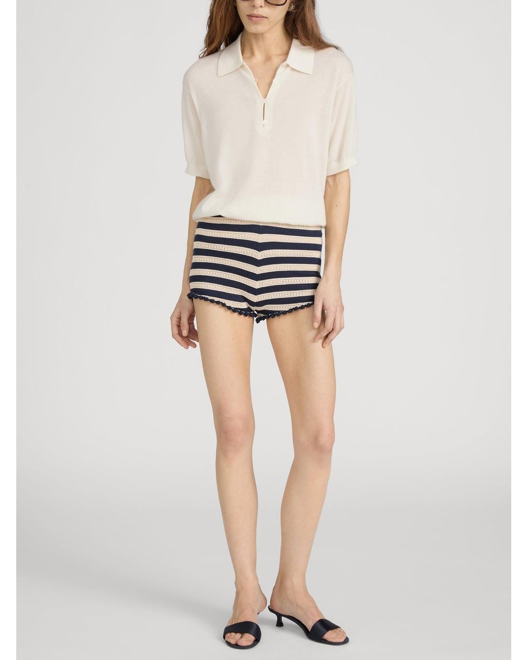 FRAME White The Crochet Captain Short