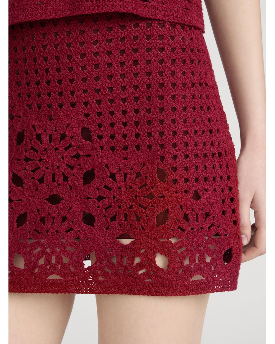 FRAME Red The Postcard Skirt