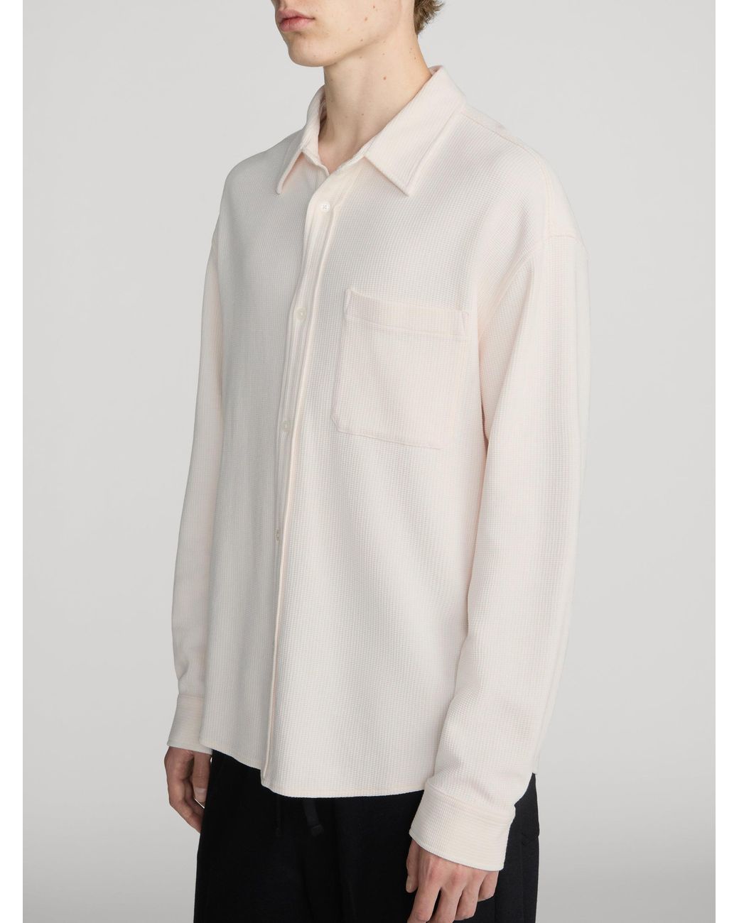 FRAME White Waffle Textured Shirt for men