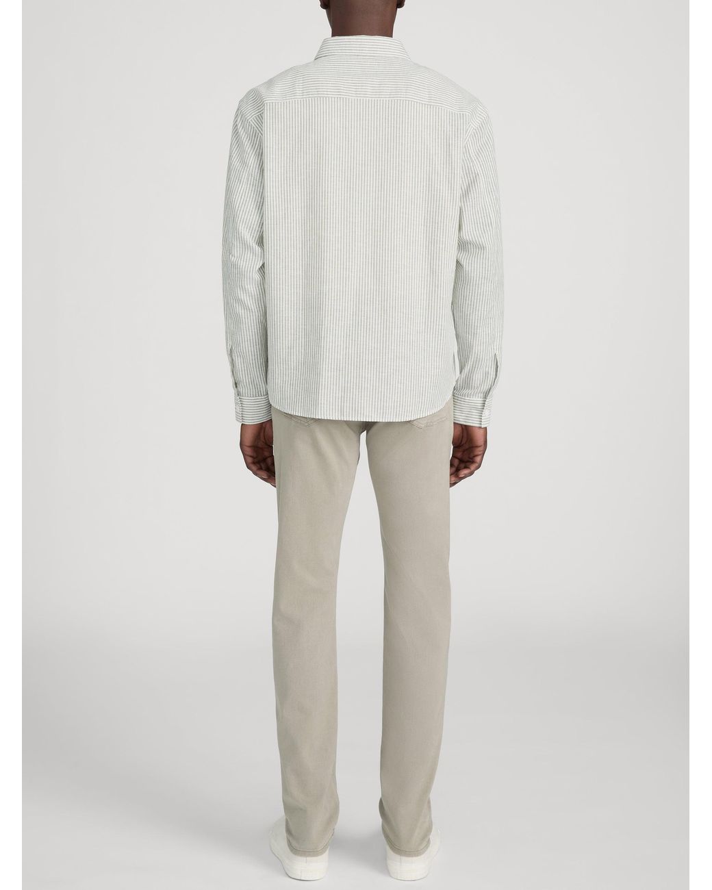 FRAME White Linen Blend Stripe Shirt for men