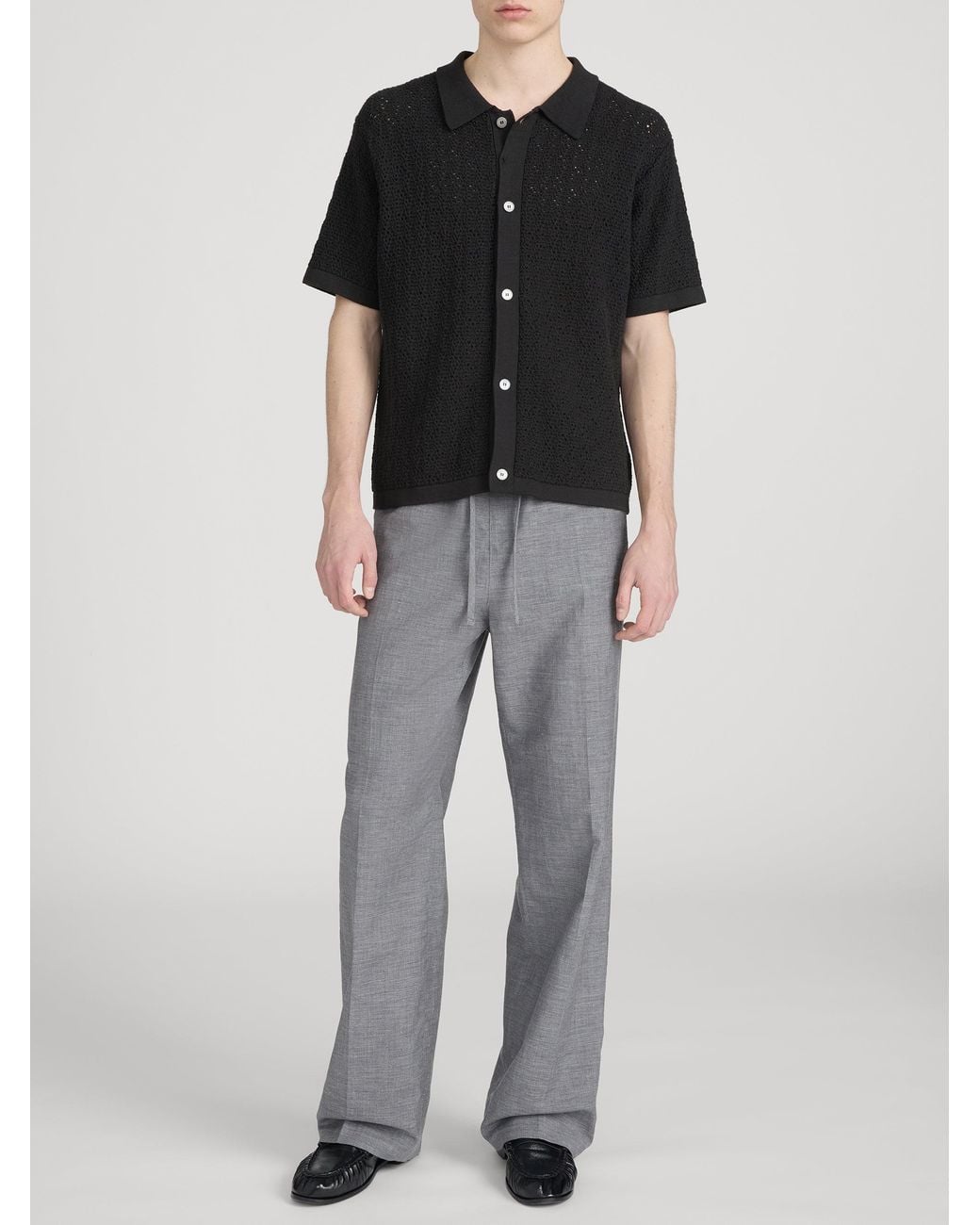 FRAME Gray Easy Wide Leg Trousers for men