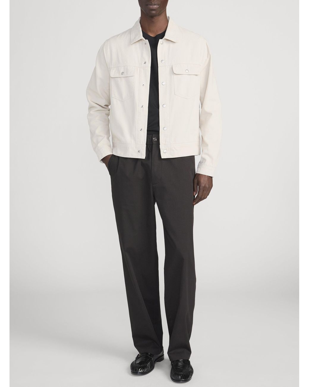 FRAME White Modern Canvas Jacket for men