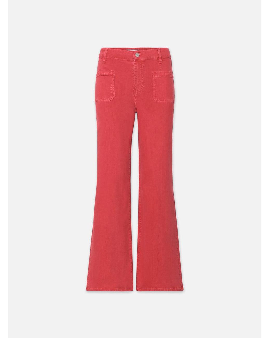 FRAME Le Slim Palazzo Bardot Pockets in Red Lyst UK