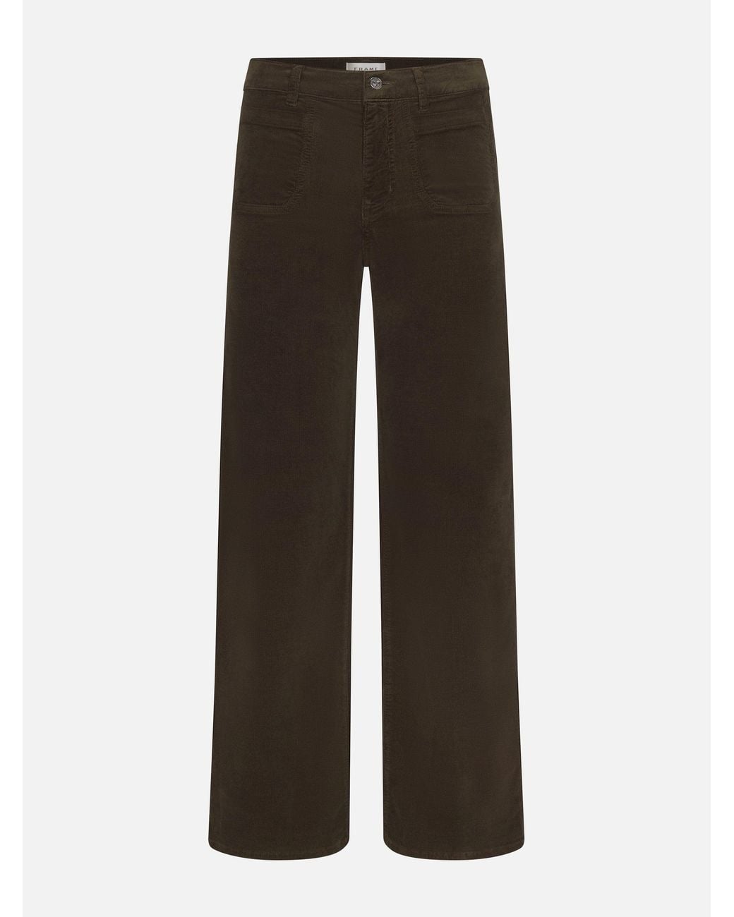 FRAME Brown Le Slim Palazzo Modernist Pocket Corduroy
