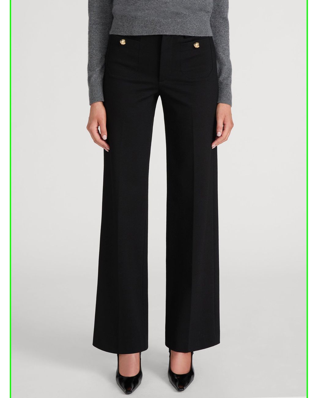 FRAME Black The Slim Palazzo Trouser