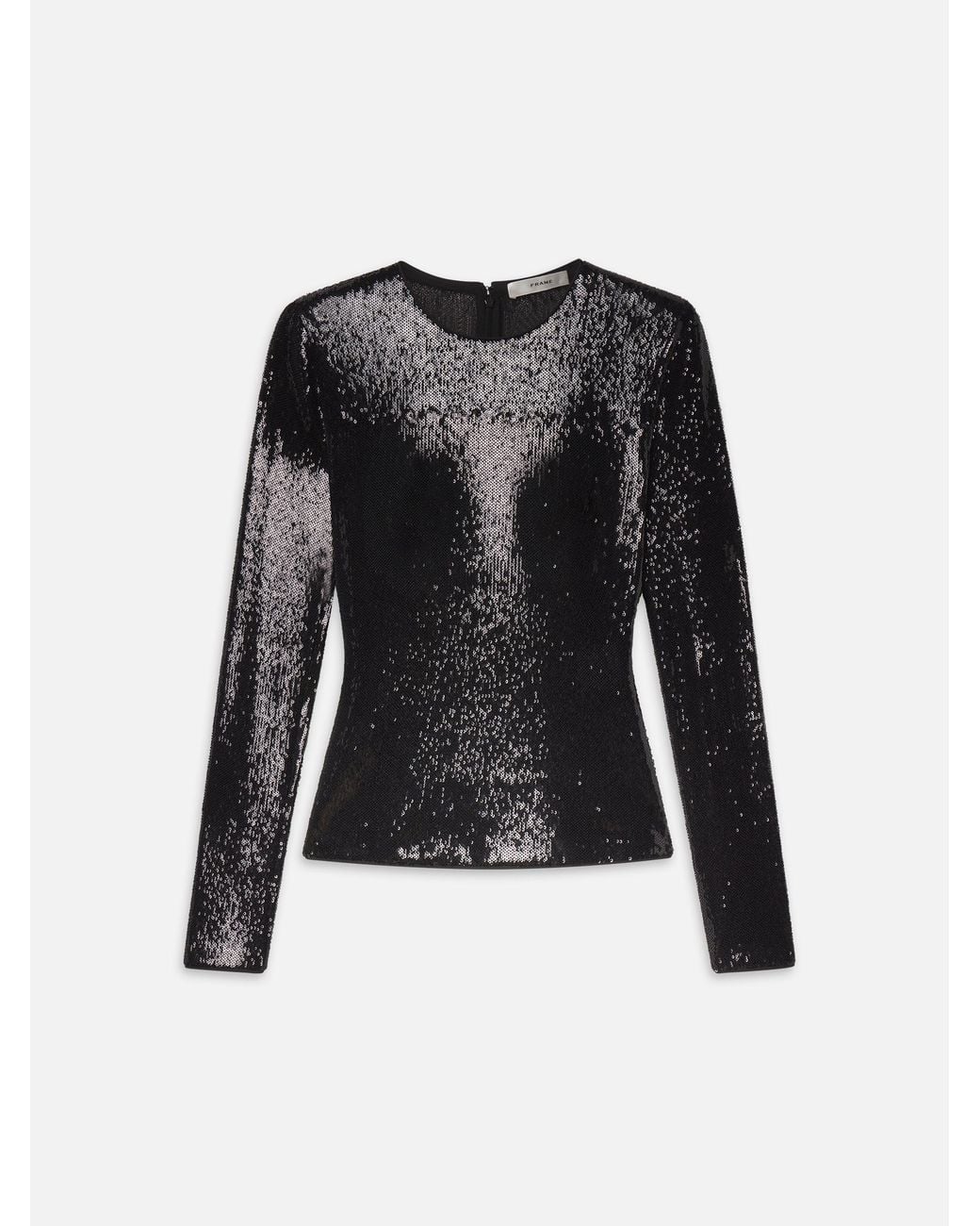 FRAME Black The Micro Sequin Top