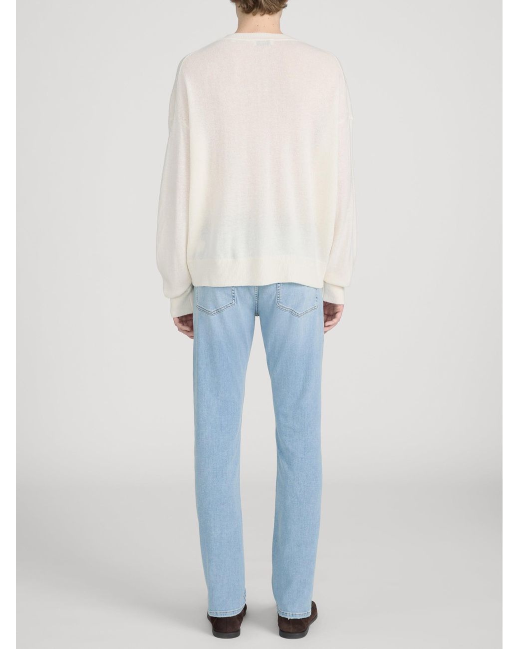 FRAME White Lightweight Cashmere Blend Sweater for men