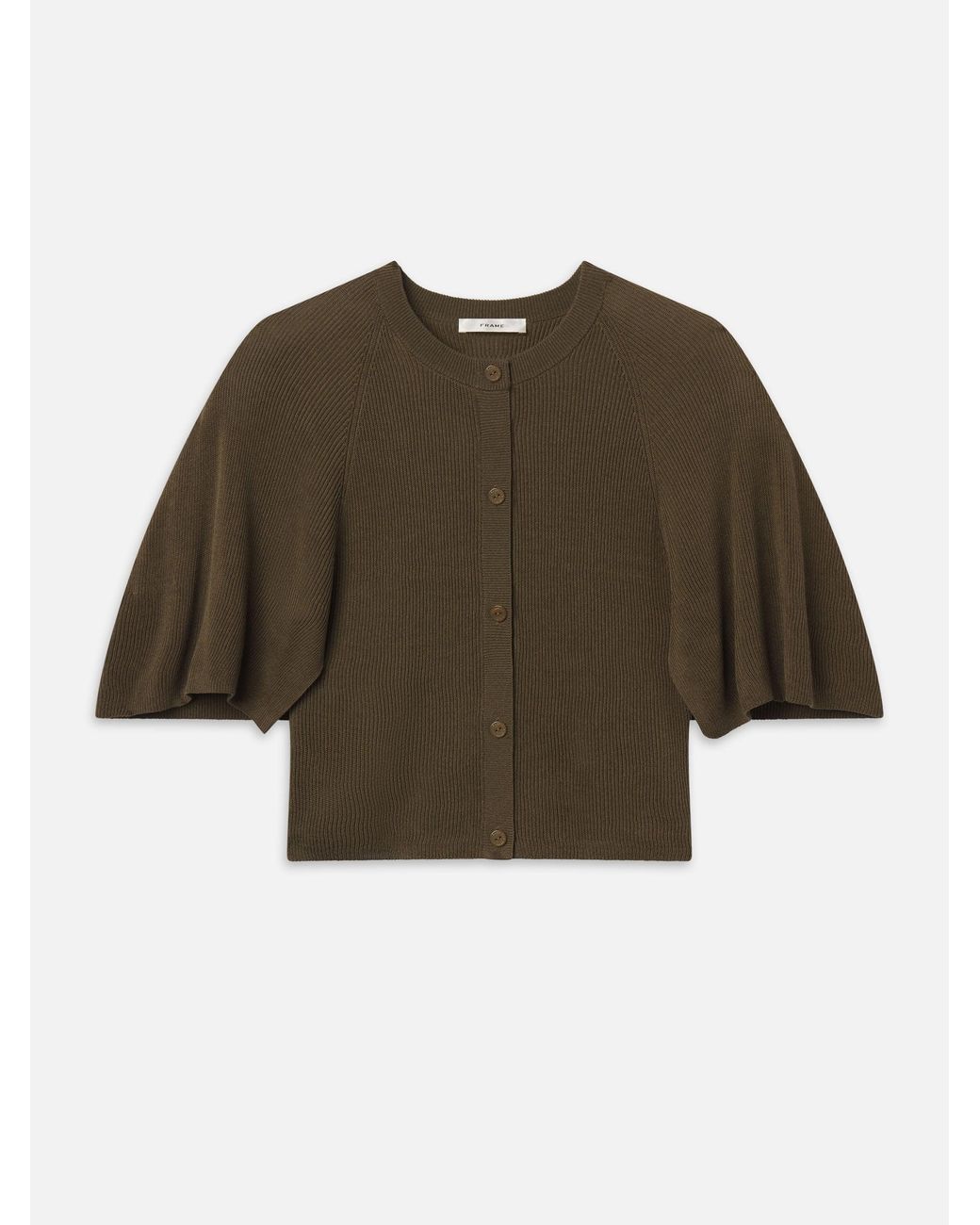 FRAME Green The Flounce Sweater
