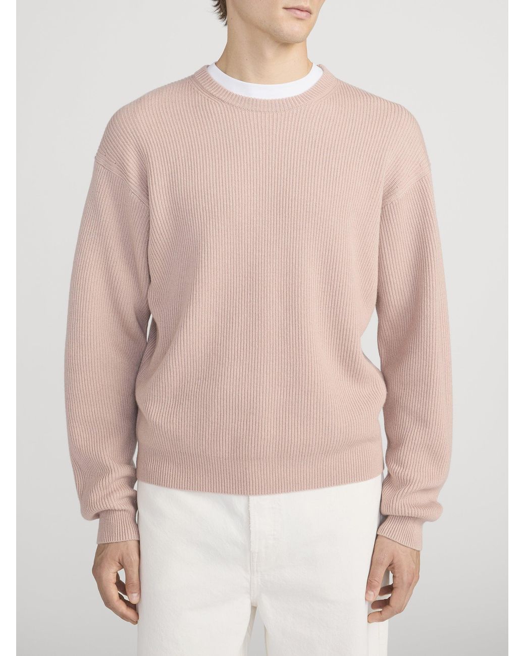 FRAME Natural Ribbed Crewneck Sweater