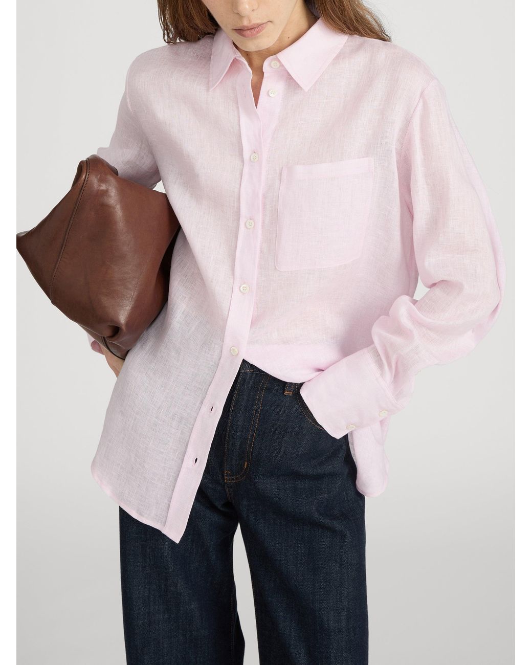 FRAME Pink The Linen Boy Shirt