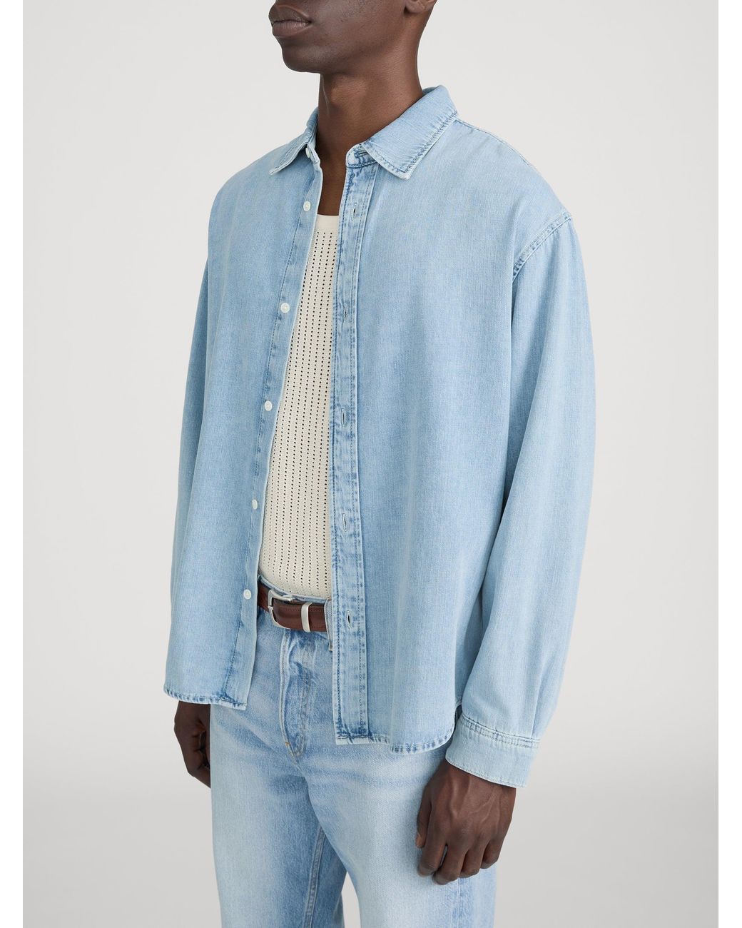 FRAME Blue Classic Denim Shirt for men